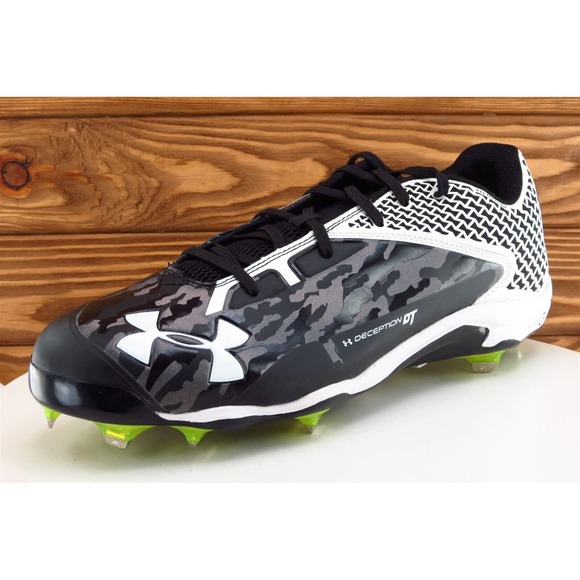 Under Armour Sz‎ 14 Cleats Sneaker Black Men Deception DT Medium Athletic - Picture 1 of 12
